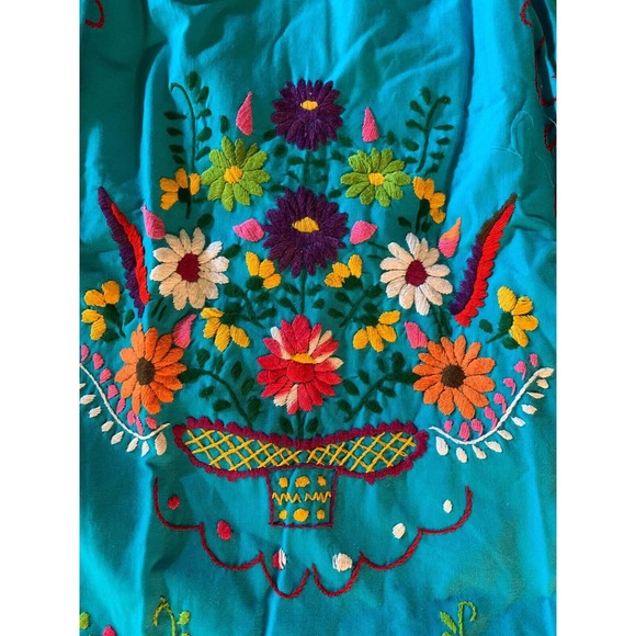 Vintage Mexican Fiesta Dress Sz Small -Med. Cotton 1960’s - Picture 5 of 11